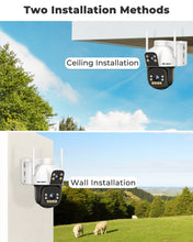 Load image into Gallery viewer, GB-217K-4G GENBOLT 4G AOV Cellular Solar Security Camera Outdoor Wireless, 7/24 Recording 3MP+3MP No WiFi IP Surveillance Camera with Sim Card, 8W 15600mAh Battery Operated LTE Camera CCTV