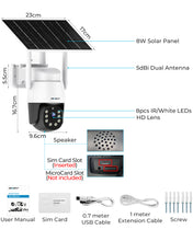 Load image into Gallery viewer, GB-203EK-4G GENBOLT 4G AOV Solar Security Camera Outdoor Wireless,7/24 Recording 3MP No WiFi IP Surveillance Camera with Sim Card,90FT AI Detection,8W 10400mAh Battery Operated LTE Camera CCTV