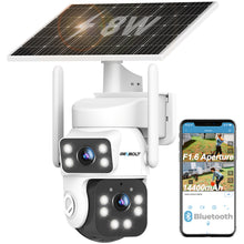 Load image into Gallery viewer, GB-216K-WIFI GENBOLT 2K Solar WiFi Security Camera Outdoor Wireless, AOV 24/7 Recording, 8W 14400mAh Battery Powered Home Surveillance Camera CCTV with Dual View, IP Camera with 2.4&amp;5GHz, 90FT AI Detection Human