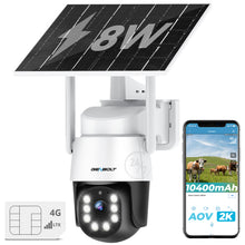 Load image into Gallery viewer, GB-203EK-4G GENBOLT 4G AOV Solar Security Camera Outdoor Wireless,7/24 Recording 3MP No WiFi IP Surveillance Camera with Sim Card,90FT AI Detection,8W 10400mAh Battery Operated LTE Camera CCTV