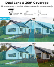 Load image into Gallery viewer, GB-217K-WIFI GENBOLT 2.5K AOV WiFi Solar Security Camera Outdoor Wireless, 7/24 Recording 3MP+3MP IP Surveillance Camera with 90FT AI Detection, 8W 15600mAh Battery Powered Camera CCTV 2.4&amp;5GHz Dual Band WiFi