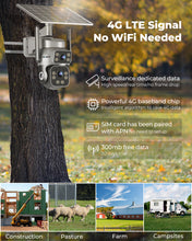 Load image into Gallery viewer, GB-216K-4G GENBOLT 4G LTE Solar Security Camera Outdoor Wireless No WiFi,24/7 Recording AOV, 8W 14400mAh Battery, 2K Surveillance Camera with Sim Card, 90FT AI Detection Human