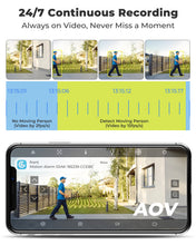 Load image into Gallery viewer, GB-217K-WIFI GENBOLT 2.5K AOV WiFi Solar Security Camera Outdoor Wireless, 7/24 Recording 3MP+3MP IP Surveillance Camera with 90FT AI Detection, 8W 15600mAh Battery Powered Camera CCTV 2.4&amp;5GHz Dual Band WiFi