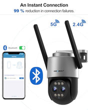 Load image into Gallery viewer, GB-202K GENBOLT 2.5K PTZ WiFi Security Camera Outdoor with PoE, Dual lens CCTV Home Surveillance Camera with 10X Hybrid Zoom, IP Camera with Color Night 4MP, Auto Tracking Humanoid Detection(2.4&amp;5GHz)