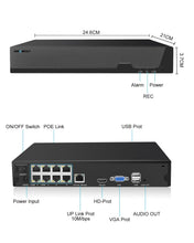 Load image into Gallery viewer, GB-109V GENBOLT 4K PoE NVR, 10 Channel CCTV Camera System Network Video Recorder, Supports 8MP/ 5MP/4MP/1080P HD PoE IP Camera, 24/7 Surveillance Recording