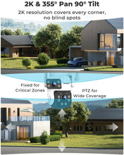 Load image into Gallery viewer, GB-216K-WIFI GENBOLT 2K Solar WiFi Security Camera Outdoor Wireless, AOV 24/7 Recording, 8W 14400mAh Battery Powered Home Surveillance Camera CCTV with Dual View, IP Camera with 2.4&amp;5GHz, 90FT AI Detection Human