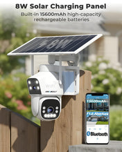 Load image into Gallery viewer, GB-217K-WIFI GENBOLT 2.5K AOV WiFi Solar Security Camera Outdoor Wireless, 7/24 Recording 3MP+3MP IP Surveillance Camera with 90FT AI Detection, 8W 15600mAh Battery Powered Camera CCTV 2.4&amp;5GHz Dual Band WiFi