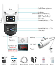 Load image into Gallery viewer, GB-201H-4G GENBOLT 3G/4G LTE Security Camera Outdoor No WiFi, Dual Lens PoE Surveillance Camera CCTV with Sim Card Cellular, 24/7 Recording Plug in Wired IP Cam with Auto Tracking Human Detection