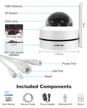 Load image into Gallery viewer, GB-220K GENBOLT 2.5K PTZ WiFi Security Camera Indoor and Outdoor DC&amp;POE,4MP Dual Lens Home Surveillance IP Camera CCTV 10X Hybrid Zoom, IK10 Vandalproof, IP66 Waterproof,Pan Tilt Auto Tracking Human Detection