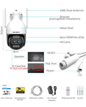 Load image into Gallery viewer, GB-202V GENBOLT 4K WiFi Security Camera Outdoor with PoE, 8MP Dual lens CCTV Camera IP Home Surveillance with 10X Hybrid Zoom, Auto Tracking Human/Vehicle Detection (2.4&amp;5GHz)