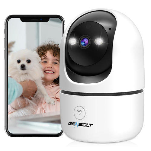 GB-106K GENBOLT 2K WiFi Security Camera Indoor, Home Surveillance IP Camera CCTV with Humanoid Detection, Auto Cruise Nanny Pet Dog Cam, Baby Monitor with Audio Alarm