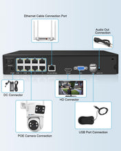 Load image into Gallery viewer, GB-109V GENBOLT 4K PoE NVR, 10 Channel CCTV Camera System Network Video Recorder, Supports 8MP/ 5MP/4MP/1080P HD PoE IP Camera, 24/7 Surveillance Recording