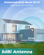 Load image into Gallery viewer, GB-217K-WIFI GENBOLT 2.5K AOV WiFi Solar Security Camera Outdoor Wireless, 7/24 Recording 3MP+3MP IP Surveillance Camera with 90FT AI Detection, 8W 15600mAh Battery Powered Camera CCTV 2.4&amp;5GHz Dual Band WiFi