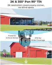 Load image into Gallery viewer, GB-216K-4G GENBOLT 4G LTE Solar Security Camera Outdoor Wireless No WiFi,24/7 Recording AOV, 8W 14400mAh Battery, 2K Surveillance Camera with Sim Card, 90FT AI Detection Human
