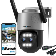 Load image into Gallery viewer, GB-202K GENBOLT 2.5K PTZ WiFi Security Camera Outdoor with PoE, Dual lens CCTV Home Surveillance Camera with 10X Hybrid Zoom, IP Camera with Color Night 4MP, Auto Tracking Humanoid Detection(2.4&amp;5GHz)