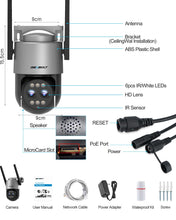 Load image into Gallery viewer, GB-202K GENBOLT 2.5K PTZ WiFi Security Camera Outdoor with PoE, Dual lens CCTV Home Surveillance Camera with 10X Hybrid Zoom, IP Camera with Color Night 4MP, Auto Tracking Humanoid Detection(2.4&amp;5GHz)