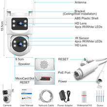 Load image into Gallery viewer, GB-201H GENBOLT PTZ WiFi Security Camera Outdoor, CCTV Camera with Dual View, Dual lens Home Surveillance IP Camera with Color Night, Auto Tracking Humanoid Detection [DC&amp;PoE]
