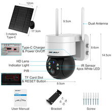 Load image into Gallery viewer, GB-216K-WIFI GENBOLT 2K Solar WiFi Security Camera Outdoor Wireless, Home Surveillance CCTV Camera Systems, Battery Powered IP Camera with PIR Detection, Color Night Vision
