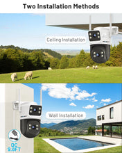 Load image into Gallery viewer, GB-201H-4G GENBOLT 3G/4G LTE Security Camera Outdoor No WiFi, Dual Lens PoE Surveillance Camera CCTV with Sim Card Cellular, 24/7 Recording Plug in Wired IP Cam with Auto Tracking Human Detection