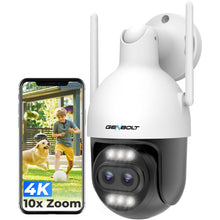Load image into Gallery viewer, GB-202V GENBOLT 4K WiFi Security Camera Outdoor with PoE, 8MP Dual lens CCTV Camera IP Home Surveillance with 10X Hybrid Zoom, Auto Tracking Human/Vehicle Detection (2.4&amp;5GHz)