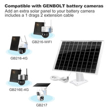 Load image into Gallery viewer, GB-216P GENBOLT Solar Panel Waterproof, Works with Surveillance Cameras on Rechargeable Battery, 7W/5V with 2M USB Cable, Supports Continuous Power for The Camera