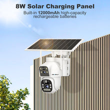 Load image into Gallery viewer, GB-217H-WIFI GENBOLT Solar WiFi Security Camera Outdoor Wireless, 8W 15600mAh Battery Powered Home Surveillance Camera CCTV with Dual View, Dual lens Spotlight IP Camera with Color Night, PIR Detection