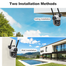 Load image into Gallery viewer, GB-201HG GENBOLT WiFi Security Camera Outdoor with PoE, Dual Lens Home Surveillance IP Camera CCTV with Color Night, Auto Tracking Human Detection Pan Tilt Digital Zoom Spotlight Camera