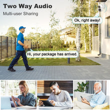 Load image into Gallery viewer, GB-217H-WIFI GENBOLT Solar WiFi Security Camera Outdoor Wireless, 8W 15600mAh Battery Powered Home Surveillance Camera CCTV with Dual View, Dual lens Spotlight IP Camera with Color Night, PIR Detection