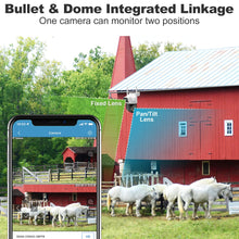 Load image into Gallery viewer, GB-201H-4G GENBOLT 3G/4G LTE Security Camera Outdoor No WiFi, Dual Lens Cellular CCTV Camera Wired with Sim Card, 24/7 Recording PoE Surveillance Camera IP with Humanoid Tracking Cloud Storage