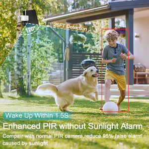 GB-216K-WIFI GENBOLT 2K Solar WiFi Security Camera Outdoor Wireless, Home Surveillance CCTV Camera Systems, Battery Powered IP Camera with PIR Detection, Color Night Vision