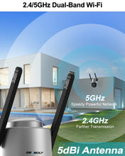 Load image into Gallery viewer, GB-202K GENBOLT 2.5K PTZ WiFi Security Camera Outdoor with PoE, Dual lens CCTV Home Surveillance Camera with 10X Hybrid Zoom, IP Camera with Color Night 4MP, Auto Tracking Humanoid Detection(2.4&amp;5GHz)