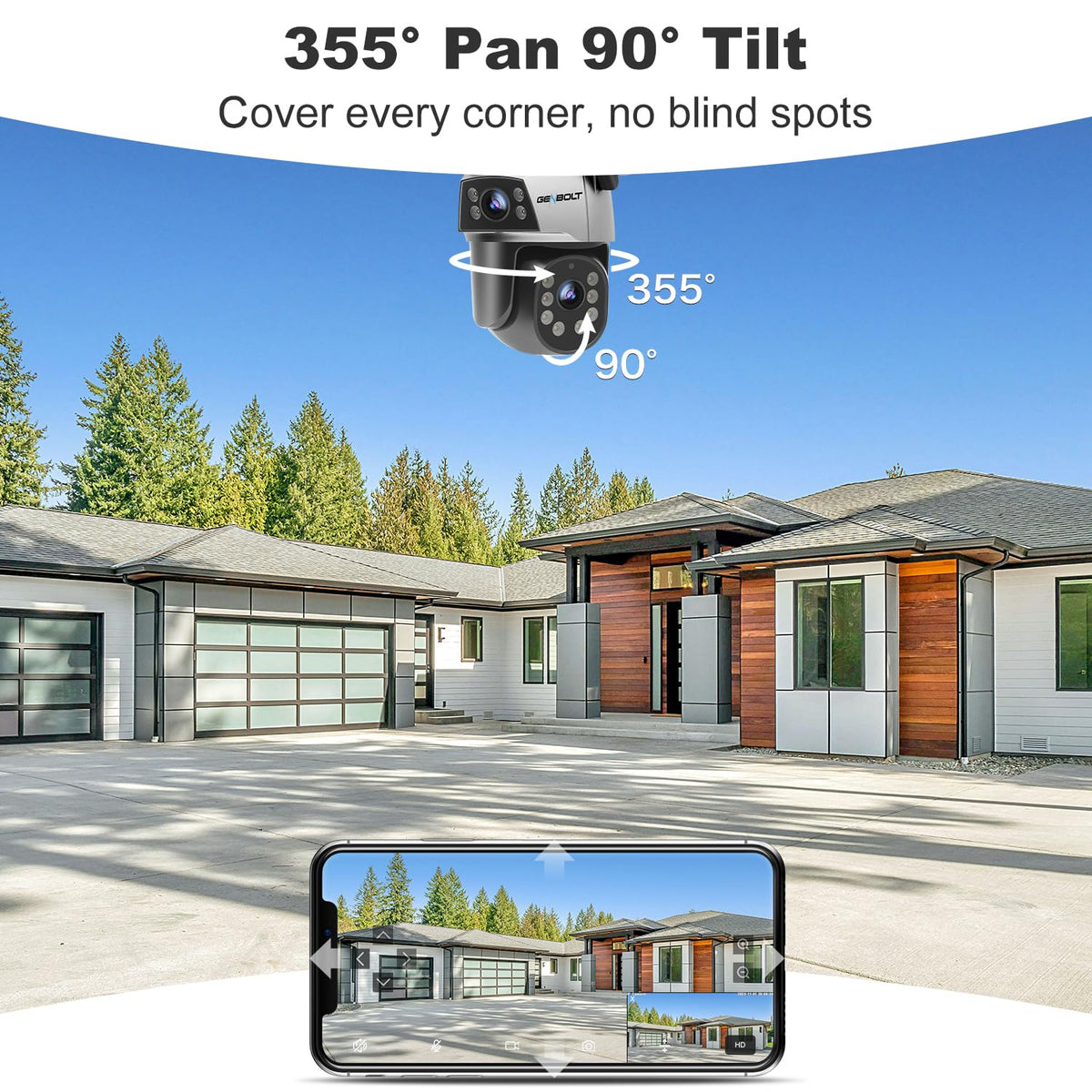 GB-201HG GENBOLT WiFi Security Camera Outdoor with PoE, Dual Lens Home ...