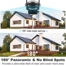 Load image into Gallery viewer, GB-212K-WIFI GENBOLT WiFi Security Camera Outdoor 2.5K, Home Surveillance CCTV Camera 4MP with Dual lens, 180° Panoramic IP Camera with Color Night, Car/Pet/Humanoid Detection [DC&amp;PoE]