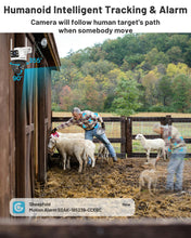 Load image into Gallery viewer, GB-201H-4G GENBOLT 3G/4G LTE Security Camera Outdoor No WiFi, Dual Lens PoE Surveillance Camera CCTV with Sim Card Cellular, 24/7 Recording Plug in Wired IP Cam with Auto Tracking Human Detection