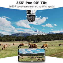 Load image into Gallery viewer, GB-201H-4G GENBOLT 3G/4G LTE Security Camera Outdoor No WiFi, Dual Lens Cellular CCTV Camera Wired with Sim Card, 24/7 Recording PoE Surveillance Camera IP with Humanoid Tracking Cloud Storage
