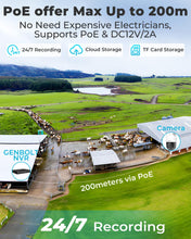 Load image into Gallery viewer, GB-202V GENBOLT 4K WiFi Security Camera Outdoor with PoE, 8MP Dual lens CCTV Camera IP Home Surveillance with 10X Hybrid Zoom, Auto Tracking Human/Vehicle Detection (2.4&amp;5GHz)