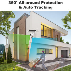 GB-217H-WIFI GENBOLT Solar WiFi Security Camera Outdoor Wireless, 8W 15600mAh Battery Powered Home Surveillance Camera CCTV with Dual View, Dual lens Spotlight IP Camera with Color Night, PIR Detection