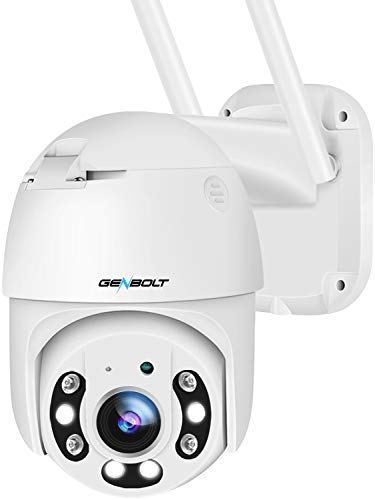 [GB-213K-WIFI] 4MP Floodlight Outdoor WiFi Security Camera - GENBOLT AI Home Security Automatic Human Tracking Pan Tilt Wireless IP Surveillance Dome Camera, AI Humanoid Alarm,Active Siren with Lighting Defense,Customizable Motion Detection[DC&PoE]