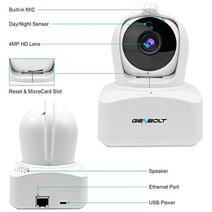 GB-103X-WIFI GENBOLT [Auto Tacking] 5MP WiFi Camera Indoor, 2.5K Home Security Camera Baby Pet Monitor with Humanoid Detection,Smart Night Vision,Pan Tilt Zoom,2-Way Audio Home Surveillance - 2022 Updated