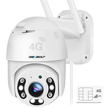 Load image into Gallery viewer, GENBOLT [DC&amp;POE] 3G/4G LTE Security Camera Outdoor Wireless, Floodlight POE IP Surveillance Camera with Humanoid Detection, Auto Tracking Cruise CCTV Camera with Sim Card, Color Night Vision
