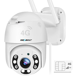 GENBOLT [DC&POE] 3G/4G LTE Security Camera Outdoor Wireless, Floodlight POE IP Surveillance Camera with Humanoid Detection, Auto Tracking Cruise CCTV Camera with Sim Card, Color Night Vision