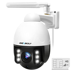 GENBOLT [9X Zoom] 3G/4G LTE Security Camera Outdoor Wireless, 2.5K Floodlight PoE CCTV IP Surveillance PTZ Camera with Sim Card, Color Night Vision Auto Humanoid Cruise Tracking, Siren Alarm (DC&POE)