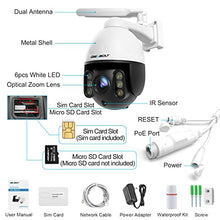 Load image into Gallery viewer, GENBOLT [9X Zoom] 3G/4G LTE Security Camera Outdoor Wireless, 2.5K Floodlight PoE CCTV IP Surveillance PTZ Camera with Sim Card, Color Night Vision Auto Humanoid Cruise Tracking, Siren Alarm (DC&amp;POE)
