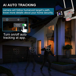 [Human Tracking] Floodlight WiFi Security Camera Outdoor - GENBOLT AI Automatic Tracking Pan Tilt Wireless Home Surveillance Bullet IP Camera 1080P,AI Humanoid Alarm,Active Siren with Lighting Defense,Customizable Motion Detection,Instant Image Activity A
