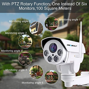 [9X ZOOM] Floodlight PTZ WiFi Security Camera Outdoor,GENBOLT AI Auto Tracking Dome Camera,5X Optical Auto Focus IP Camera with Color Night Vision 1080P,Wireless Surveillance System with Humanoid Motion Detection, Pan Tilt 2-Way Audio