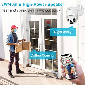 [GB-213K-WIFI] 4MP Floodlight Outdoor WiFi Security Camera - GENBOLT AI Home Security Automatic Human Tracking Pan Tilt Wireless IP Surveillance Dome Camera, AI Humanoid Alarm,Active Siren with Lighting Defense,Customizable Motion Detection[DC&PoE]