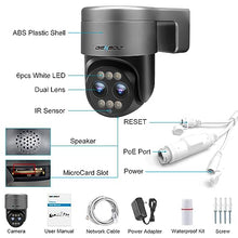 Load image into Gallery viewer, GB-216D-K- WIFI GENBOLT PTZ WiFi Security Camera Outdoor 2.5K, CCTV Home Surveillance Camera with 12X Hybrid Zoom, Dual lens IP Camera with Color Night 4MP, Auto Tracking Humanoid Detection [DC&amp;PoE]