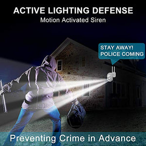 [GB-213K-WIFI] 4MP Floodlight Outdoor WiFi Security Camera - GENBOLT AI Home Security Automatic Human Tracking Pan Tilt Wireless IP Surveillance Dome Camera, AI Humanoid Alarm,Active Siren with Lighting Defense,Customizable Motion Detection[DC&PoE]