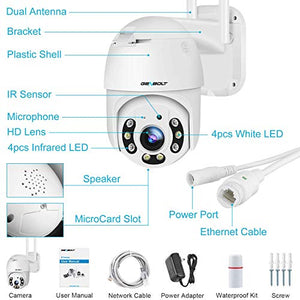 [GB-213K-WIFI] 4MP Floodlight Outdoor WiFi Security Camera - GENBOLT AI Home Security Automatic Human Tracking Pan Tilt Wireless IP Surveillance Dome Camera, AI Humanoid Alarm,Active Siren with Lighting Defense,Customizable Motion Detection[DC&PoE]