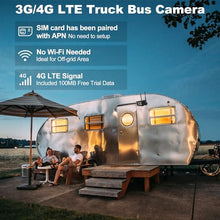 Load image into Gallery viewer, GB-107H-4G GENBOLT 3G/4G LTE Truck Camera No WiFi, Security Camera Outdoor with Sim Card, Sound &amp; Light Alarms, Remote Monitoring Dual Cameras for RV, Truck, Camper, Trailer, Caravan, IP69K Waterproof